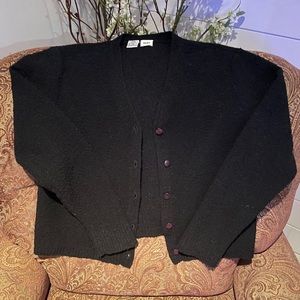 DKNY black petite wool/nylon/mohair sweater